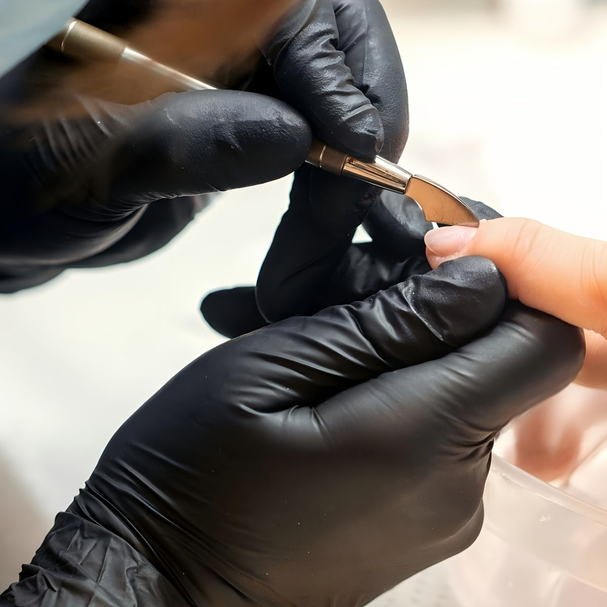 Durable Nitrile Gloves 50pcs Black Pure Nitrile Disposable Gloves | Durable, Latex Free, Thickened Design for Kitchen, Tattoo, Beauty Salon, Bathroom Cleaning - Large Medium Small