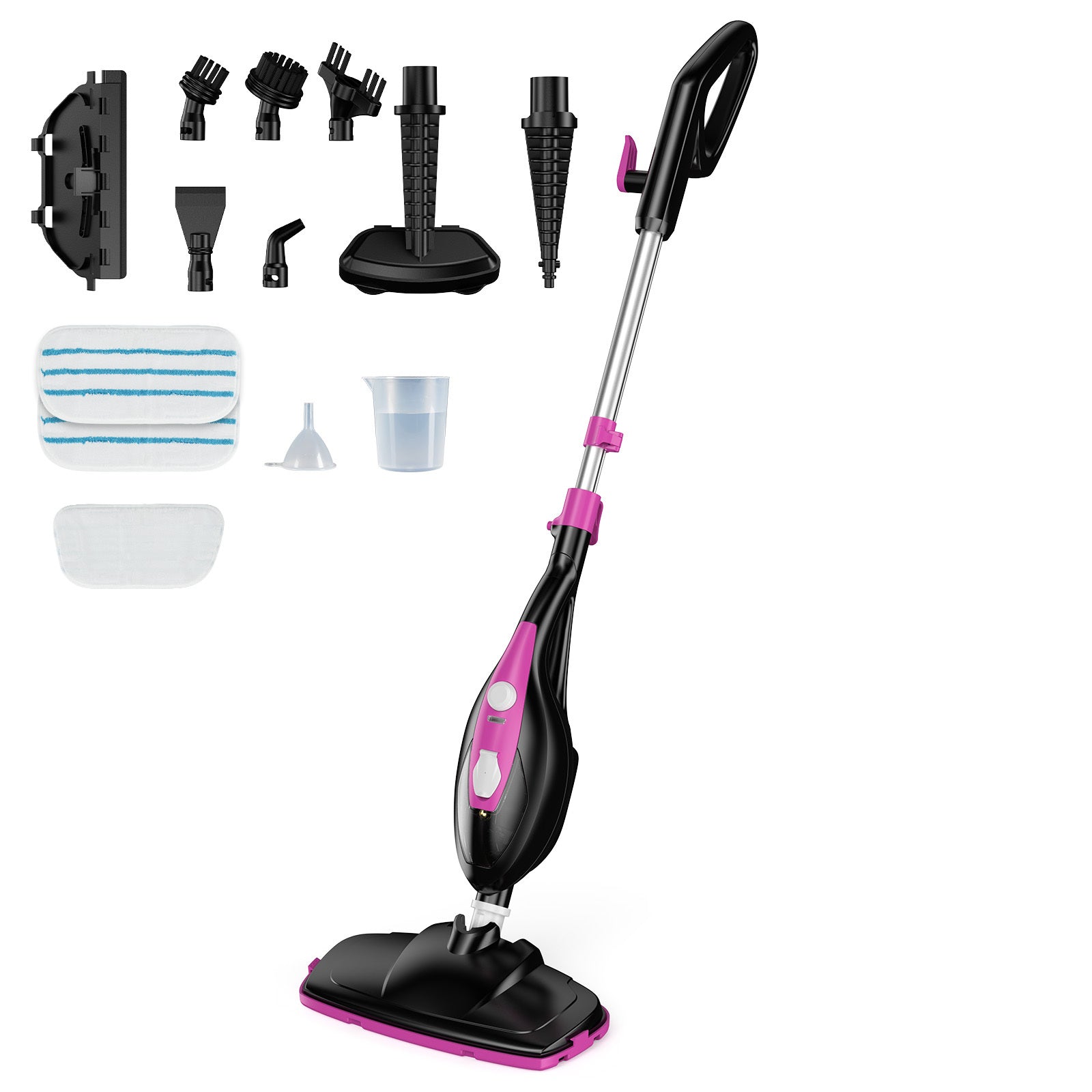10-in-1 Multifunctional Steam Mop, 1550W Detachable Handheld Steam Cleaner for Floor Cleaning, 16FT Cord, 2 Washable Pads, Multi-Purpose Floor Steamer for Hardwood, Carpet, Tile, Grout, Windows