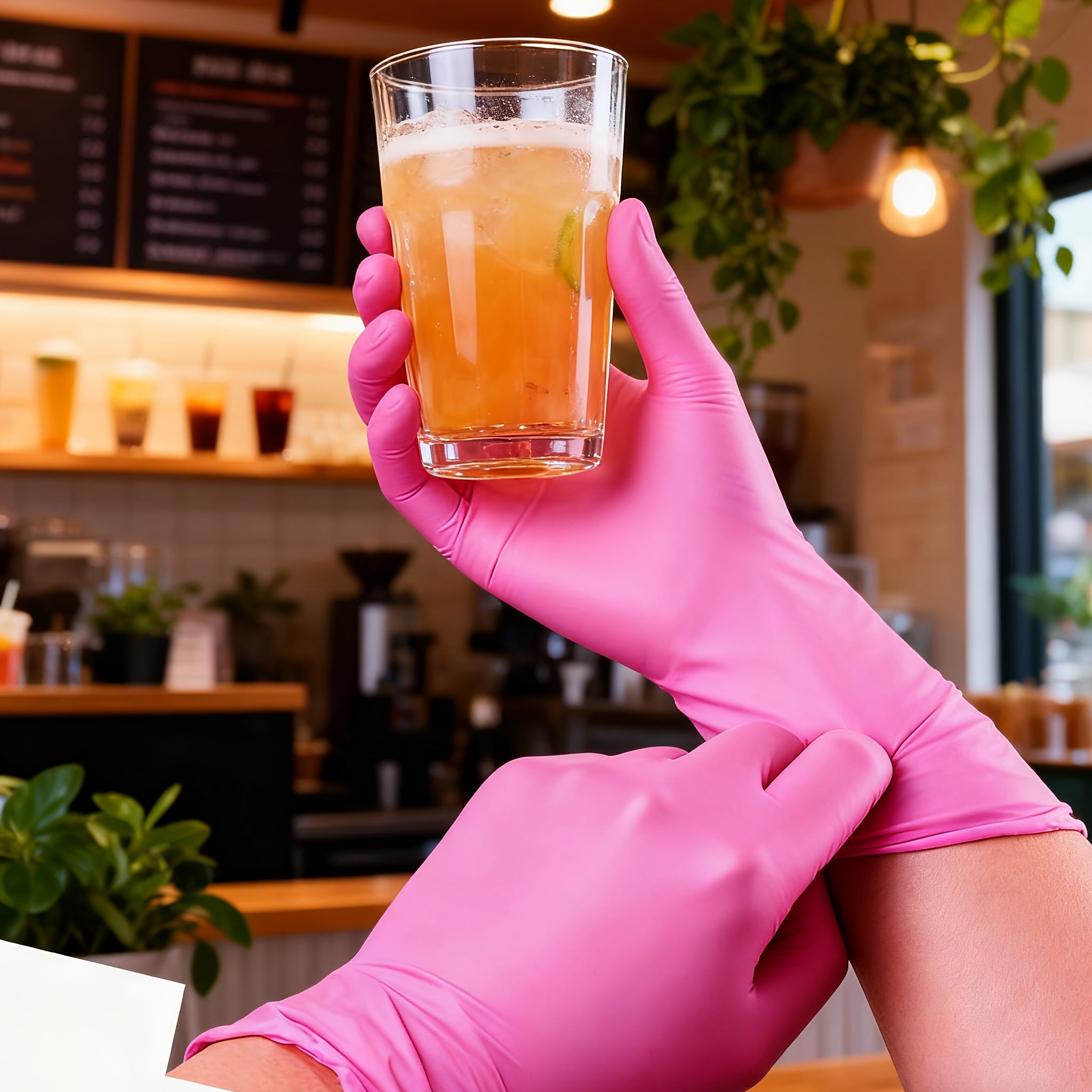50\u002F100pcs Deep Pink Gloves, Waterproof & Tear-Resistant, Multi-Use For Kitchen, Cleaning, Tattoo, Hair Coloring, Beauty, Auto Repair, Restaurant, Daily Home Use, Cleaning Gloves, Disposable Gloves