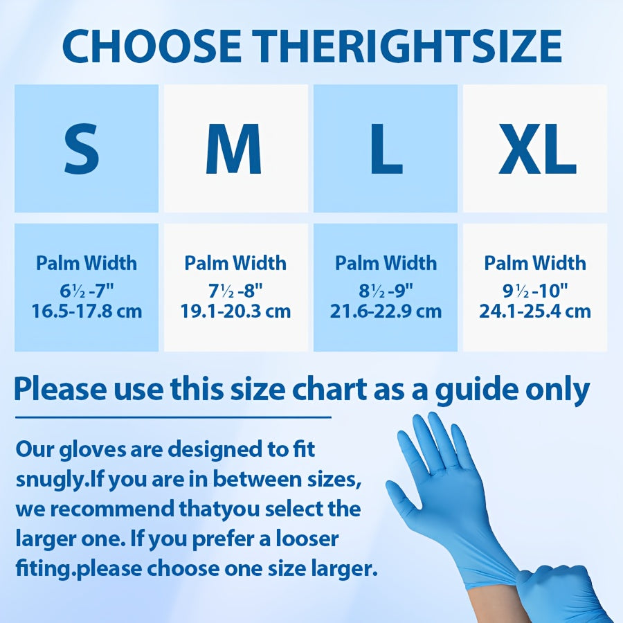 500pcs Heavy-Duty Blue Nitrile Gloves - Extra Thick, Powder-Free, Latex-Free - Disposable Gloves for Medical, Food Service, Cleaning, Mechanic Work - Size Large