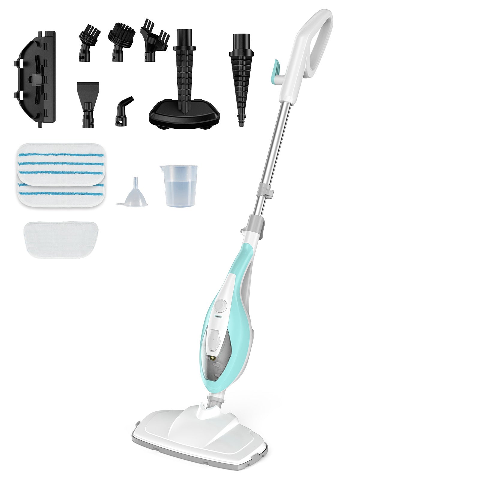 10-in-1 Multifunctional Steam Mop, 1550W Detachable Handheld Steam Cleaner for Floor Cleaning, 16FT Cord, 2 Washable Pads, Multi-Purpose Floor Steamer for Hardwood, Carpet, Tile, Grout, Windows