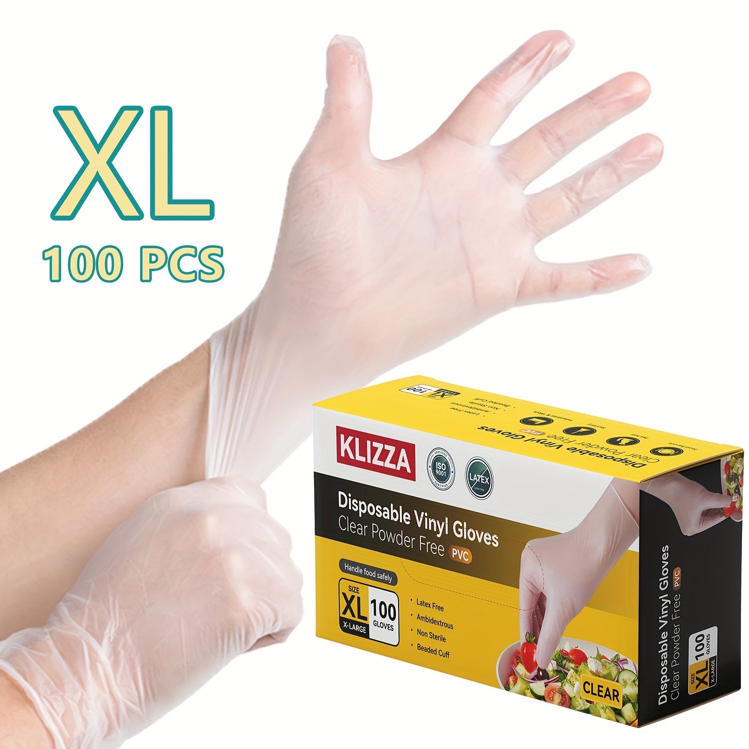 PVC Gloves, Disposable Vinyl Gloves, 4.8milThickened, Oil-proof And Waterproof, Durable\u002F Not Easy To Break\u002F High Elasticity, For Kitchen Cooking, Cleaning, Food Processing, Etc.