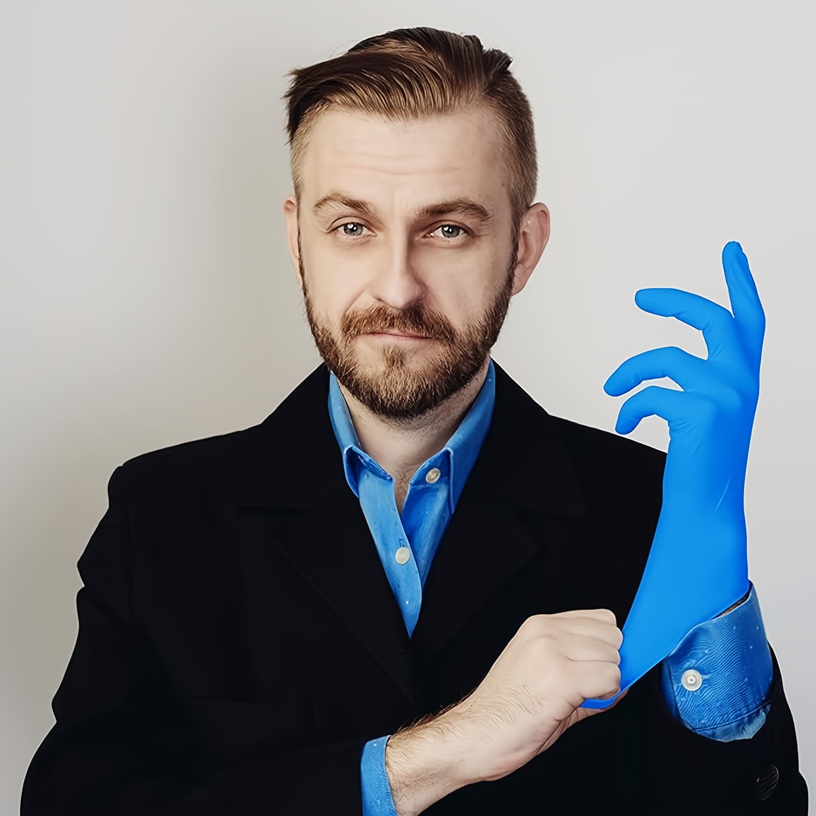 500pcs Heavy-Duty Blue Nitrile Gloves - Extra Thick, Powder-Free, Latex-Free - Disposable Gloves for Medical, Food Service, Cleaning, Mechanic Work - Size Large