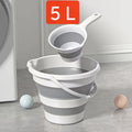 2pcs Portable Foldable Water Bucket and Ladle - Collapsible Heavy-Duty Plastic Bucket Suitable for Outdoor Camping, Travel, Car Washing, Fishing, Bathroom - Compact Water Bucket for &, Plastic Cleaning