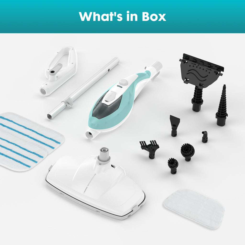 10-in-1 Multifunctional Steam Mop, 1550W Detachable Handheld Steam Cleaner for Floor Cleaning, 16FT Cord, 2 Washable Pads, Multi-Purpose Floor Steamer for Hardwood, Carpet, Tile, Grout, Windows