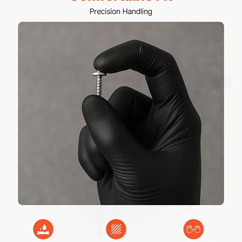 A Pack of 1000 Black Disposable Nitrile Gloves, Perfect for Household Cleaning. These Gloves Are Powder-Free, Latex-Free, And Non-Allergenic, Making Them Suitable for Various Situations And Available in Sizes S, M, L, And XL