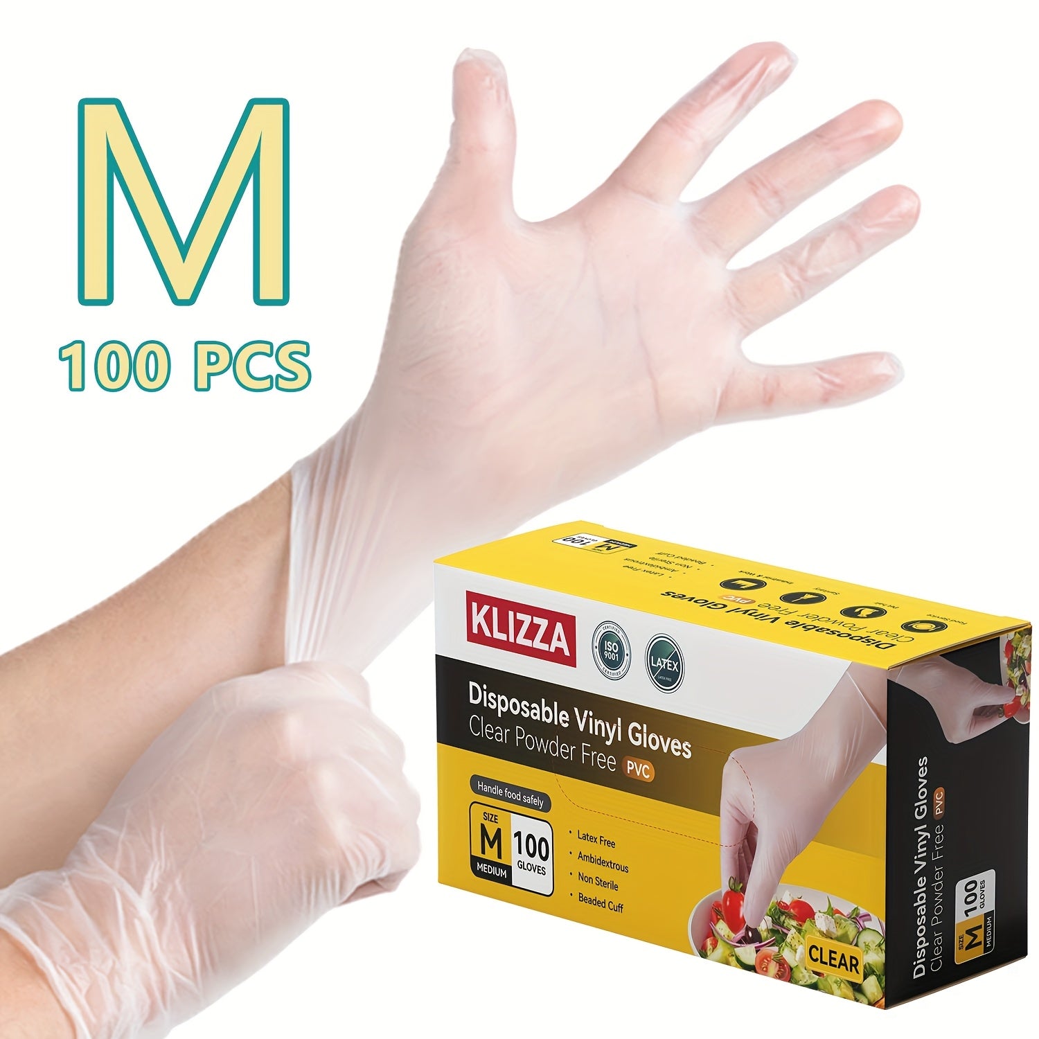 PVC Gloves, Disposable Vinyl Gloves, 4.8milThickened, Oil-proof And Waterproof, Durable\u002F Not Easy To Break\u002F High Elasticity, For Kitchen Cooking, Cleaning, Food Processing, Etc.