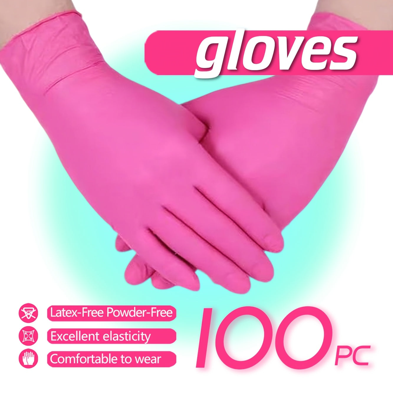 50\u002F100pcs Deep Pink Gloves, Waterproof & Tear-Resistant, Multi-Use For Kitchen, Cleaning, Tattoo, Hair Coloring, Beauty, Auto Repair, Restaurant, Daily Home Use, Cleaning Gloves, Disposable Gloves
