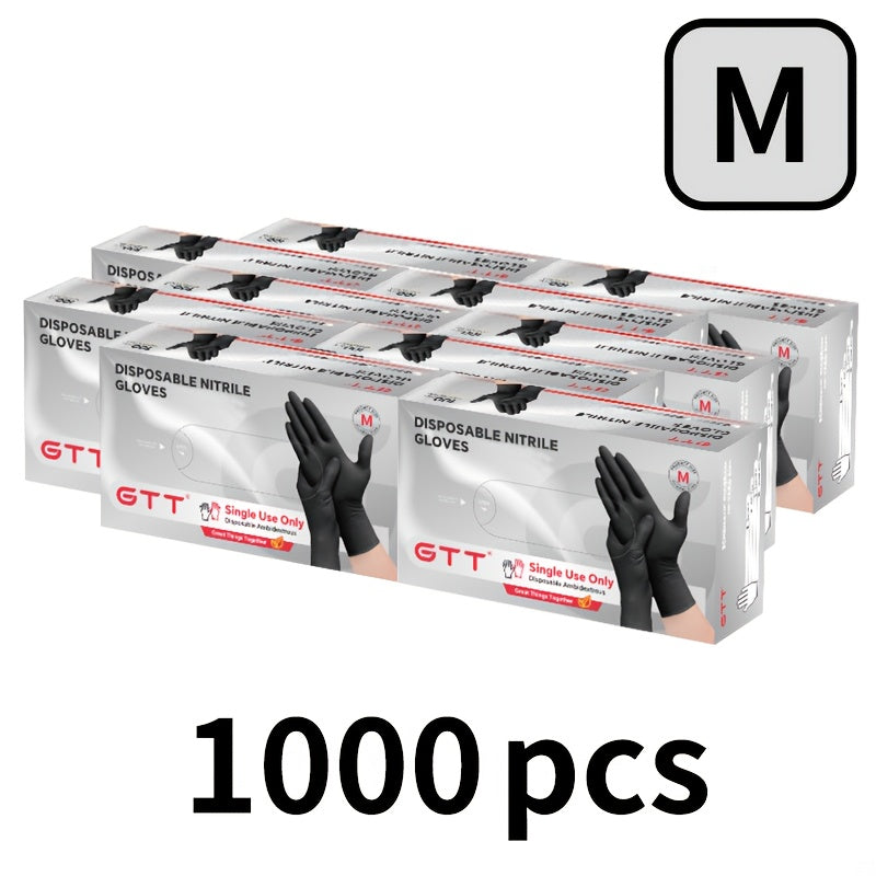 A Pack of 1000 Black Disposable Nitrile Gloves, Perfect for Household Cleaning. These Gloves Are Powder-Free, Latex-Free, And Non-Allergenic, Making Them Suitable for Various Situations And Available in Sizes S, M, L, And XL