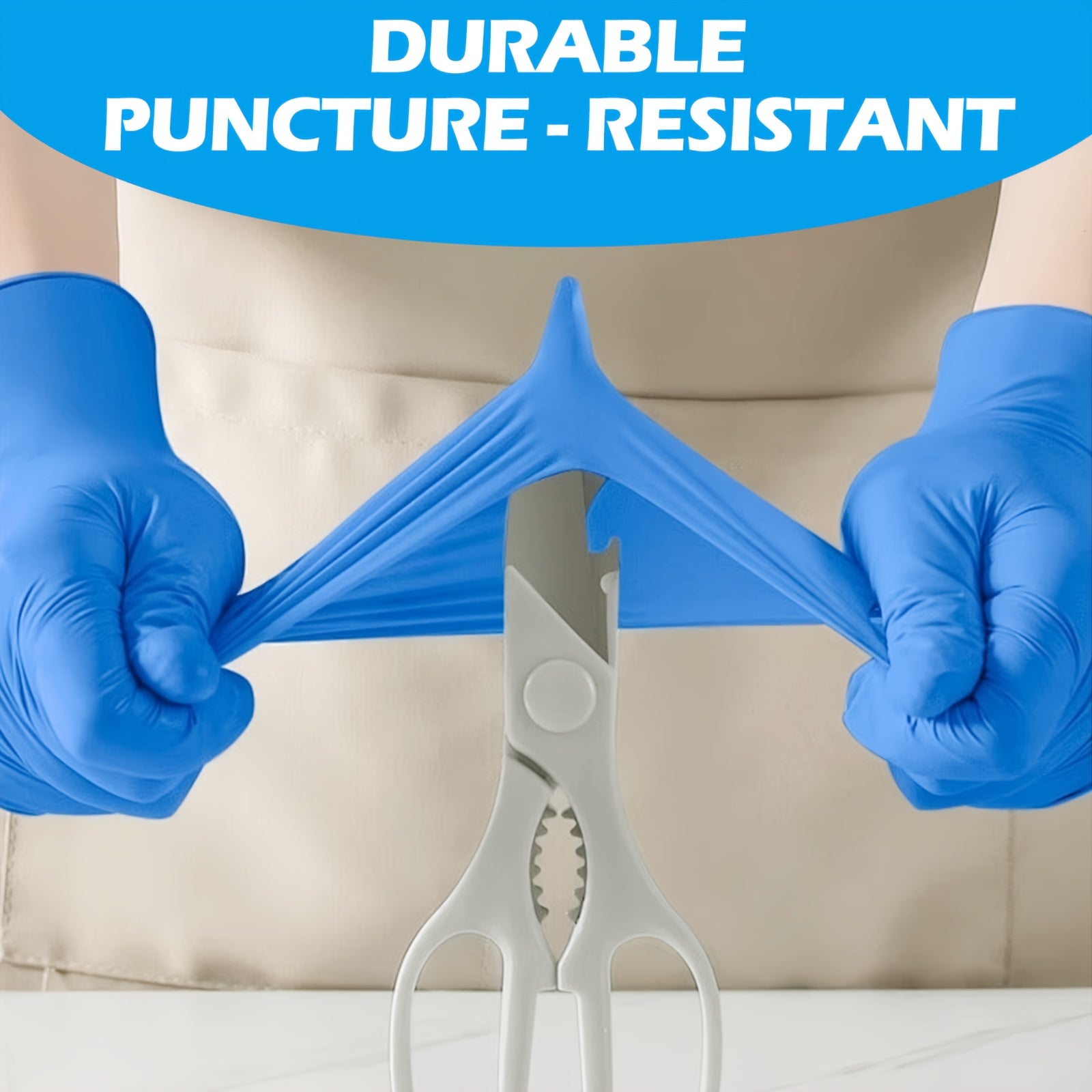 500pcs Heavy-Duty Blue Nitrile Gloves - Extra Thick, Powder-Free, Latex-Free - Disposable Gloves for Medical, Food Service, Cleaning, Mechanic Work - Size Large