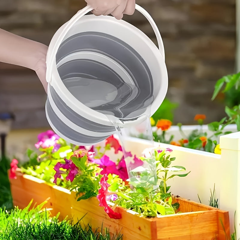 2pcs Portable Foldable Water Bucket and Ladle - Collapsible Heavy-Duty Plastic Bucket Suitable for Outdoor Camping, Travel, Car Washing, Fishing, Bathroom - Compact Water Bucket for &, Plastic Cleaning