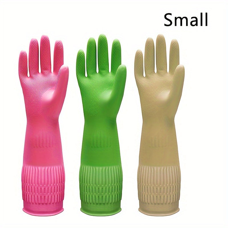 3 Pair Premium Gloves 3 Pair Ultra-Protective Premium Cleaning Gloves | Waterproof, Slip-Resistant, Heavy-Duty for Kitchen, Dishwashing, Laundry | Durable, Quick-Drying, Multi-Purpose Home Assistant
